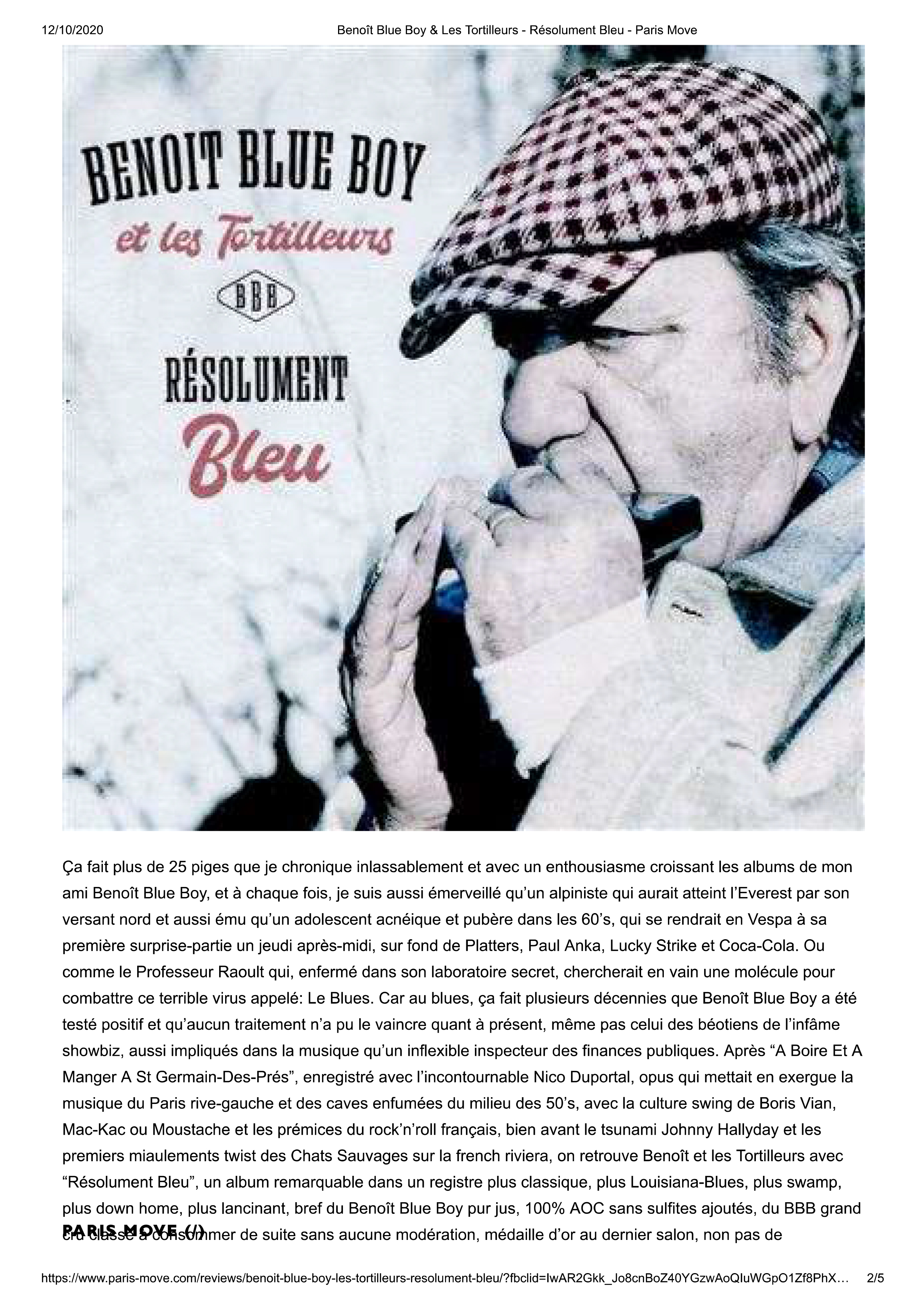 Benoît Blue Boy & Les Tortilleurs - Résolument Bleu - Paris Mo